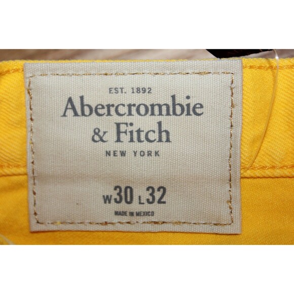 ABERCROMBIE & FITCH THE SKINNY Yellow DENIM JEANS NEW w/TAG 30" X 32" - Picture 3 of 11